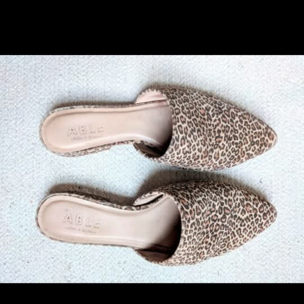 Able Local & Global Marlene Feminine Pointed Mules - Leopard, size 9